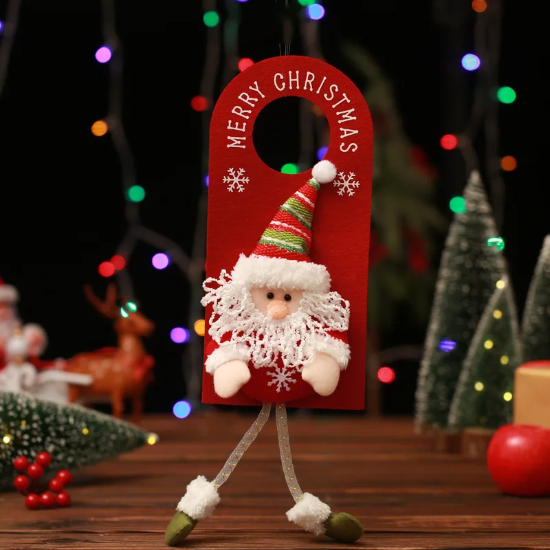 Санта-Клаус Снеговик Подходящая дверная ручка Украшение двери Мультяшная пряжка