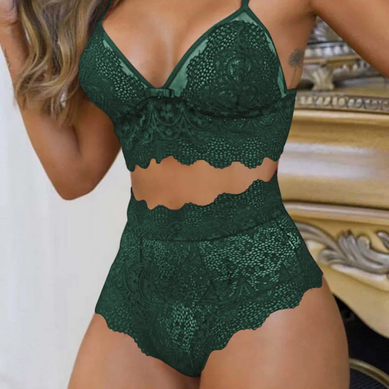 Ultrathin Bra Set Sexy Fashion Underwear Plus Size Brassiere Women Yoga Sports Lace Embroidery Transparent Panties |