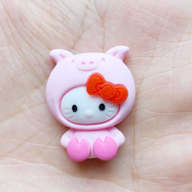 10 шт. ручная роспись каучуковая красочная мультяшная кошка с плоским основанием