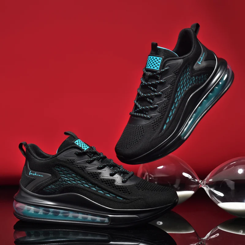 

Мужские кроссовки для бега большого размера с воздушной амортизацией, сетчатые дышащие спортивные кроссовки для бега, высокоэластичные Ди...