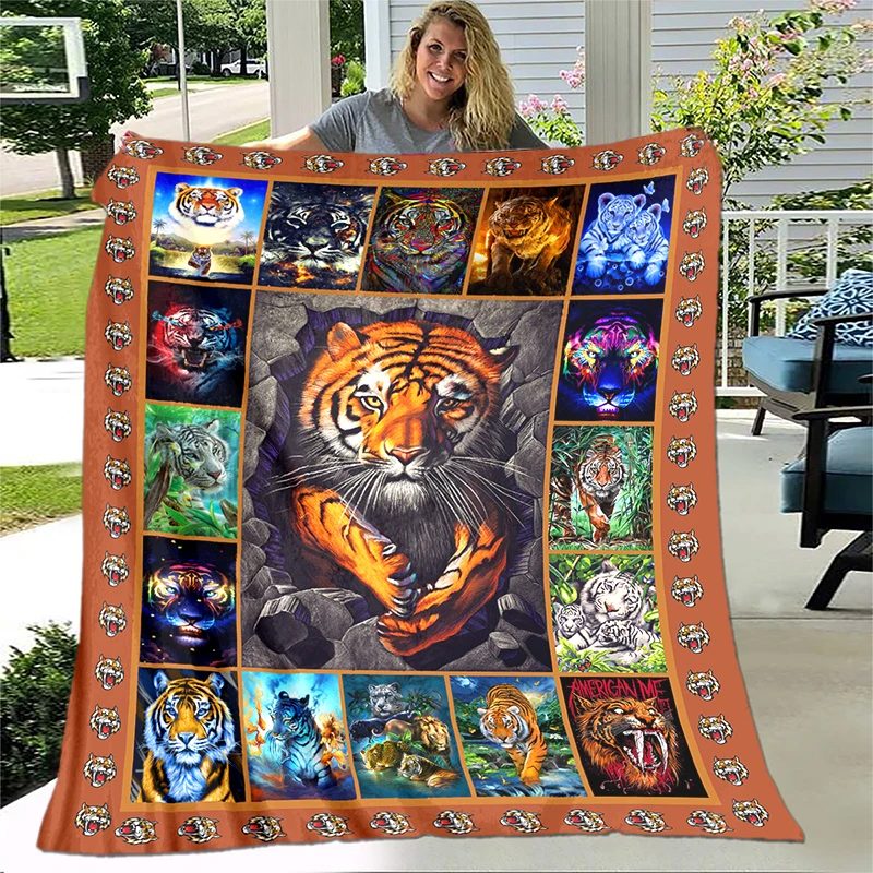 

Blanket Flannel Blanket Super Soft Fleece Throw Blankets for Bed Couch Sofa Good Gift for Kids Boys Teens Animal Blanket Tiger