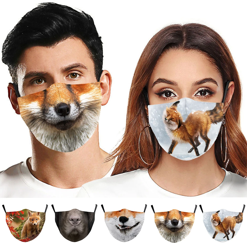 Смешные маски с животными лиса тигр собака рот косплей женские и мужские