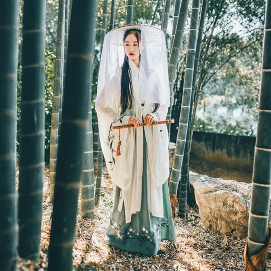 Hanfu женские скрещенные воротники с широкими рукавами китайский костюм для