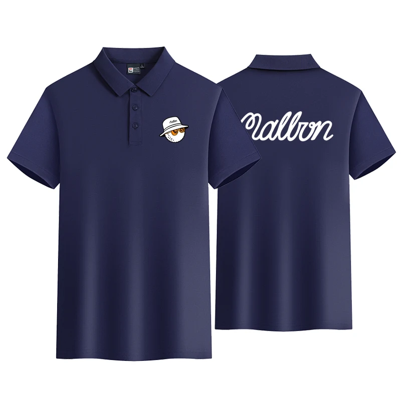 

New Summer Breathable Polo Shirt Korean Fashion Men's Cotton Golf Print Business Short Sleeve POLO Shirt Lapel Men Casual