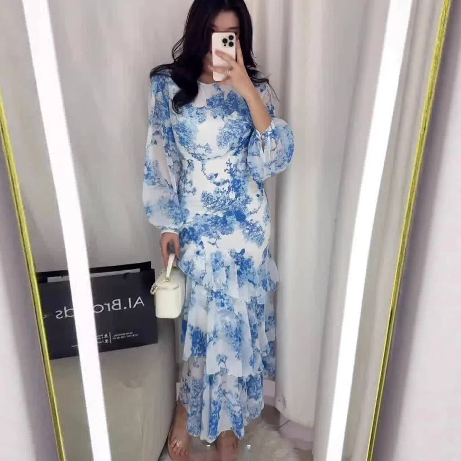 Фото Платья Amazon Fashion с принтом, цветочные, весенне-летние, свободные, повседневные, макси-платья для женщин №2