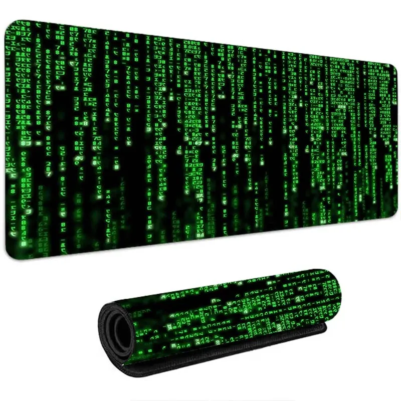 

Mausepad Matrix Binary Code Mouse Gamer Computer Accessories Gaming Keyboard Pad Deskmat Rubber Mat Mousepad Mats Pc Cabinet Xxl