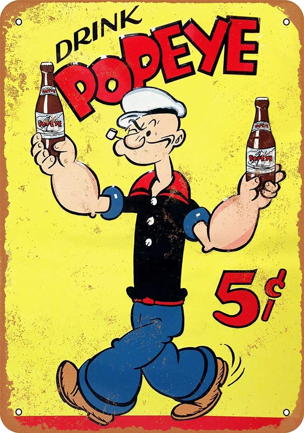 

Металлический знак-винтажный вид 1929 Popeye безалкогольные напитки 8x12 дюймов
