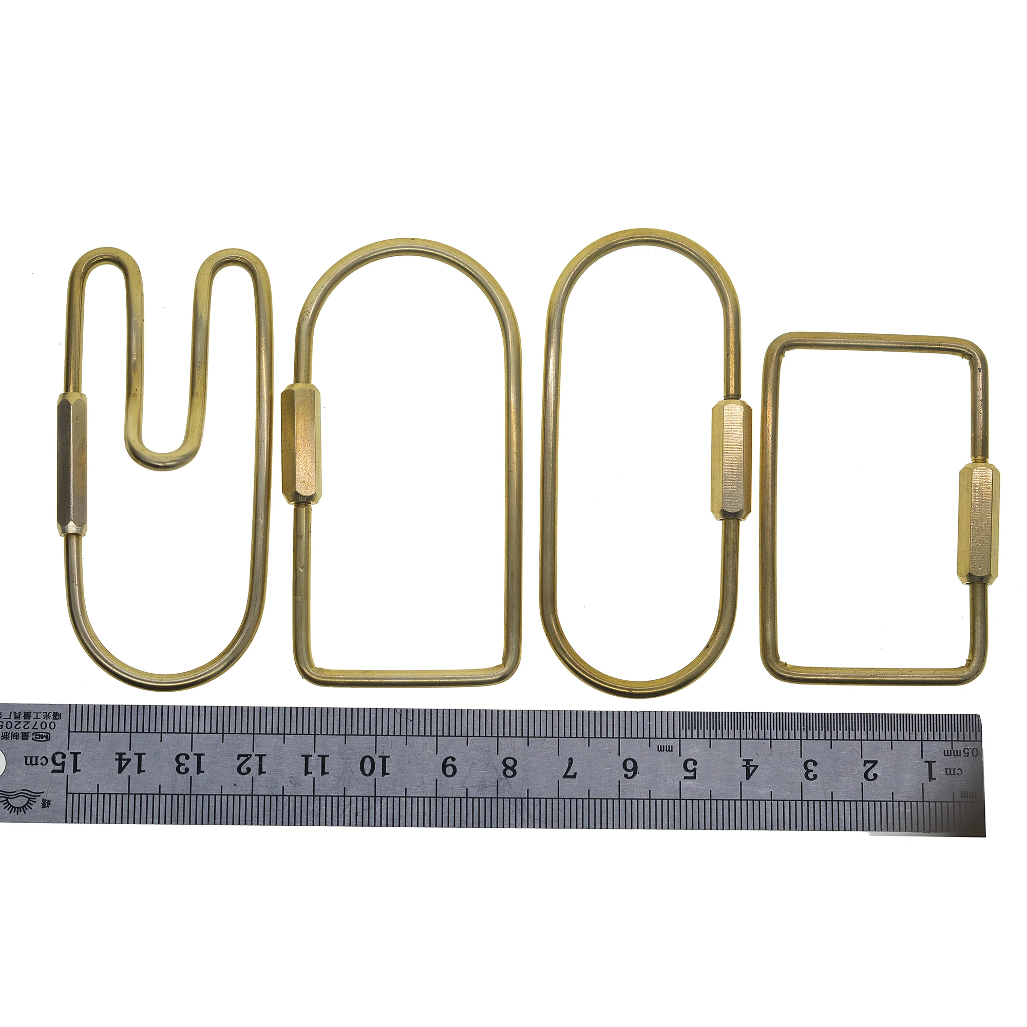 Заказ на заказ из твердой латуни 40P и 30 г винтовой замок карабин кольцо для ключей