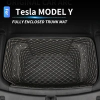 for tesla model y car trunk storage pad front trunk storage mat inter accessories protective bottom pad leather decoration pad
