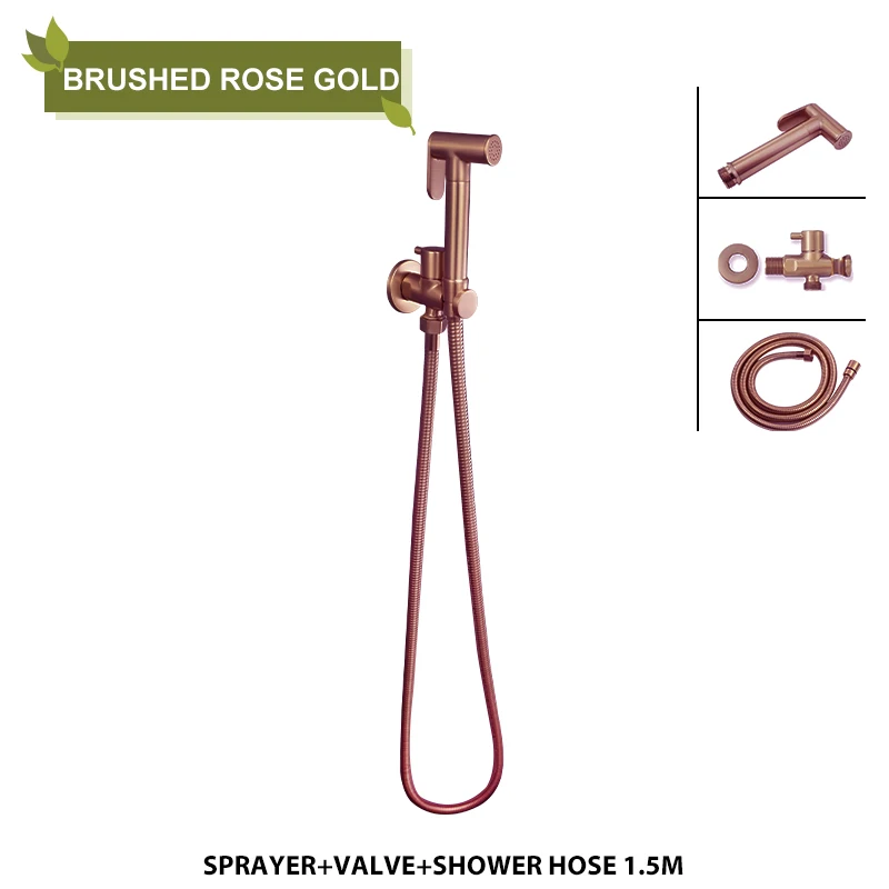 

Портативный биде-распылитель из латуни, матовое розовое золото