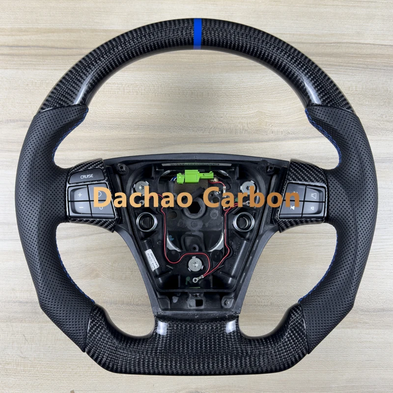 

Кожаный руль для VOLVO C30 C70 S40 S60 S80 XC60, настоящее углеродное волокно, настраиваемый