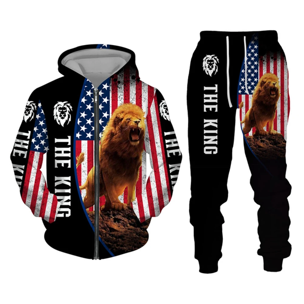 

2023 New Men's Casual Long Sleeve Sweatshirt 3D Print Hoodie Set Outdoor Jogging Apparel Harajuku Zipper Shirt S-6xl