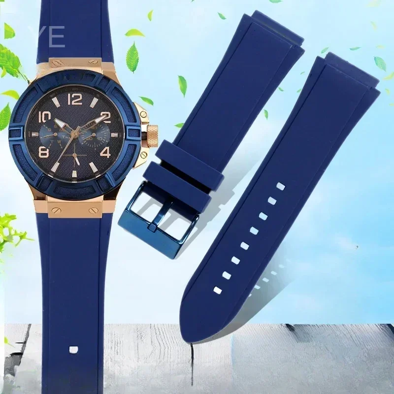 Тонко изготовленный силиконовый ремешок для часов Guess W0247g3 W0040g3 W0040g7 мягкий