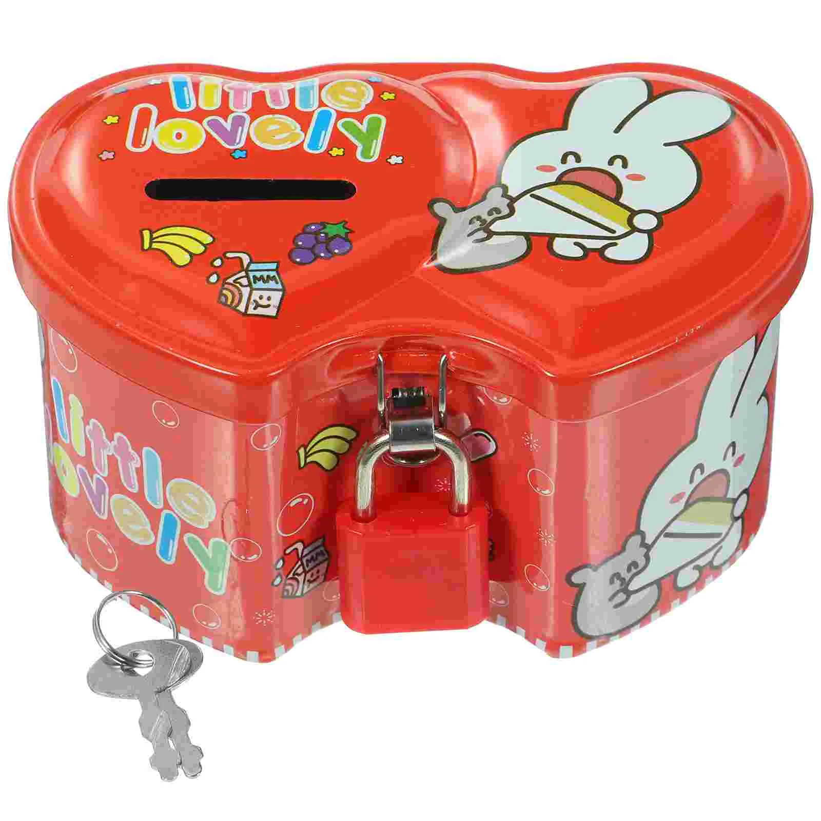 

Cartoon Piggy Bank Banks Birthday Gift Girls Money Kids Metal Coin Jar Little Lock Gifts