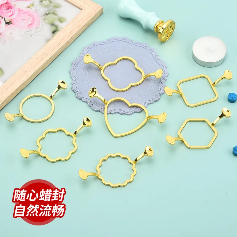 

Wax Seal Stamp Rings Metal Sealing Wax Molds Holder For DIY Scrapbook Gift Envelope Card Decoration Sealing Fix Shapes DROPSHIP