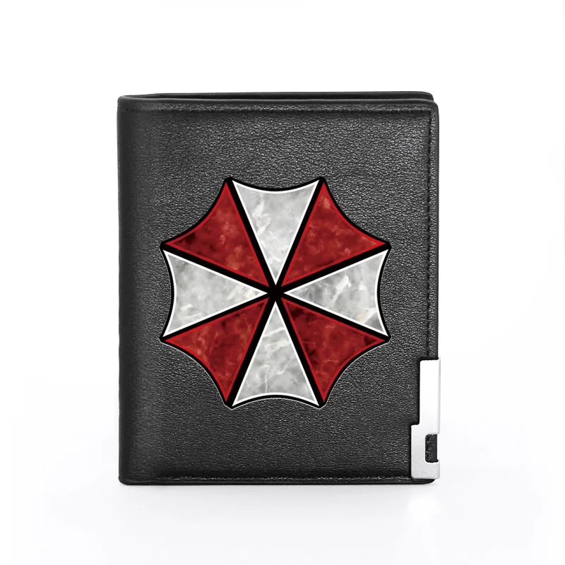 

High Quality Umbrella Corporation Cover Men Women Leather Wallet Billfold Slim Credit Card/ID Holders Inserts Short Purses
