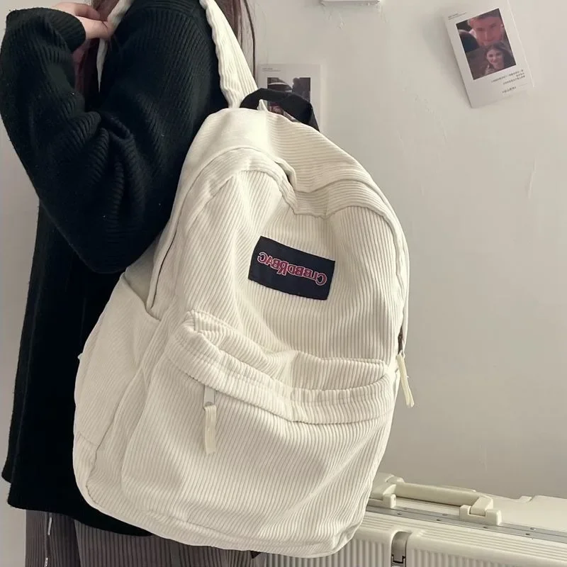 Вельветовая зеленая школьная сумка для мальчиков и девочек