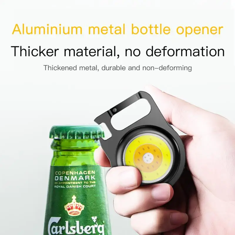 

Multifunctional Mini Glare Keychain Light Charging Emergency Lamps Strong Magnetic Repair Outdoor Camping Light