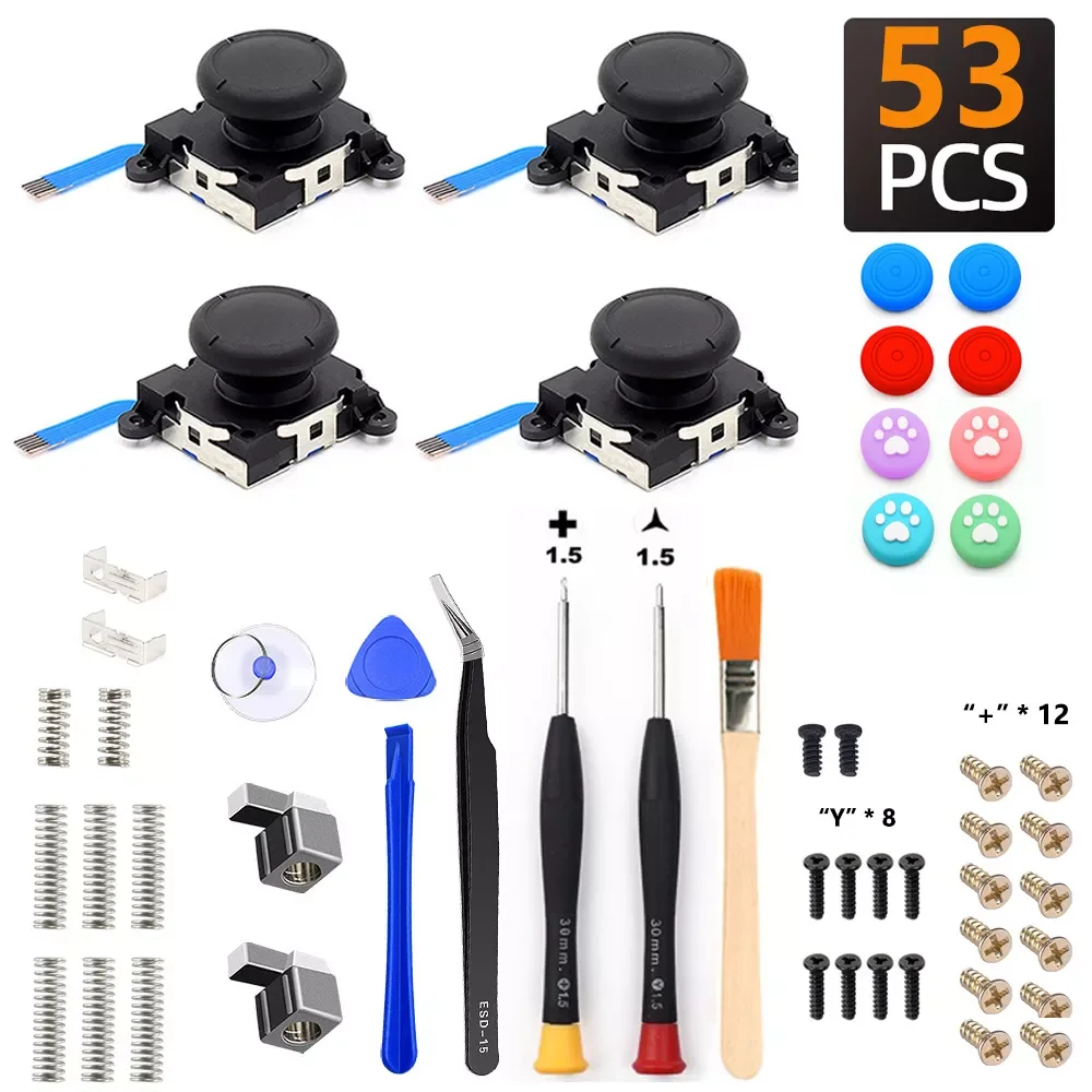 

2023Rep lacement Joycon Joystick Repair Kit 3D Analog Thumb Sticks for Nintendo Switch NS Lite OLED Grips Latch Parts Screws Too
