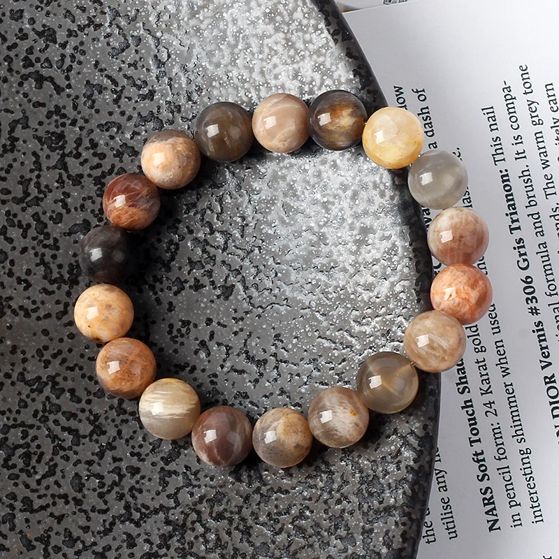 

Energy Black Sun Stone Bracelets Men 5A Natural Crystal Sunstone Relieving Pain Bracelets for Women Healing Yoga Jewelry Pulsera