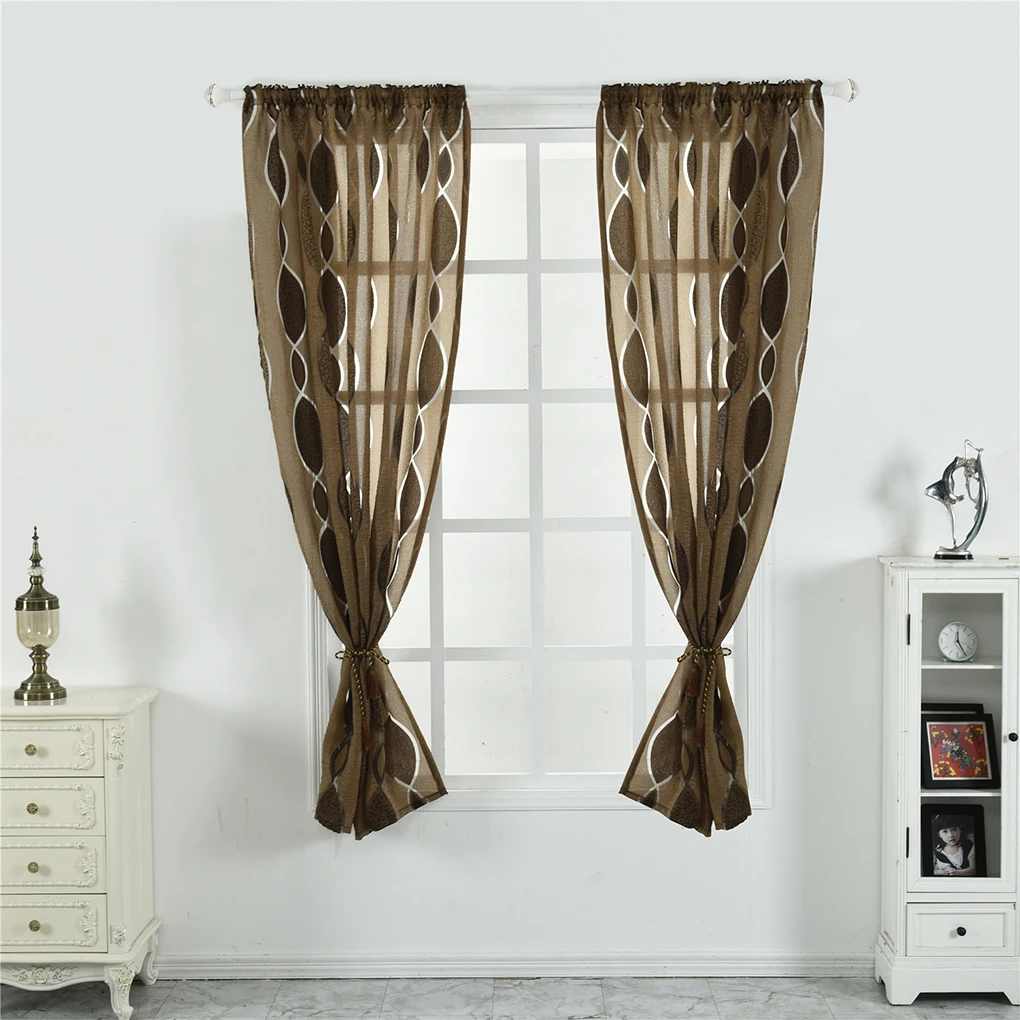 

Tulle Screen Curtain Rod Pocket Balcony Living Room Semi Sheer Blinds Door Room Divider Voile Drapes