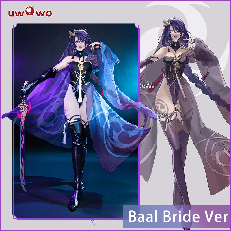 

Baal Cosplay эксклюзивное разрешение UWOWO X Ailish: Genshin Impact Fanart Bride Ver. Raiden Shogun костюм для косплея