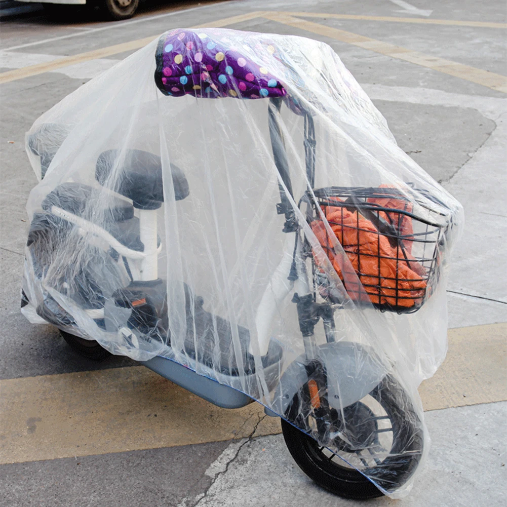 

Motorcycle Cover Disposable Transparent Protector Covers All Season Outdoor Bike Scooter Waterproof Rain Sun Dustproof Covers