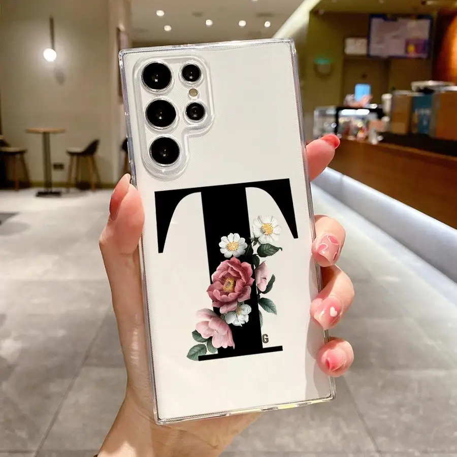 L ljubal Letter S-X Прозрачный мягкий чехол для Samsung Galaxy S24 S25 Ultra S20 FE S21 S22 Plus S23 Note 20