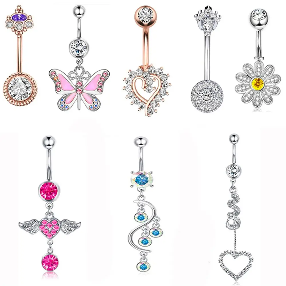 

Love Surgical Five-pointed Star Steel Helix Dangling Navel Cartilage Earring Belly Piercing Jewelry Belly Button Ring