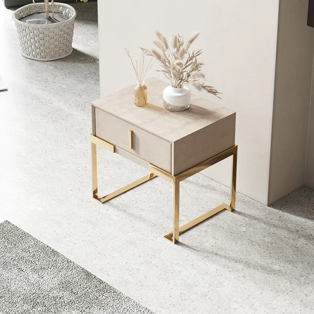 Роскошная современная бархатная кожаная тумбочка синего зеленого золотого