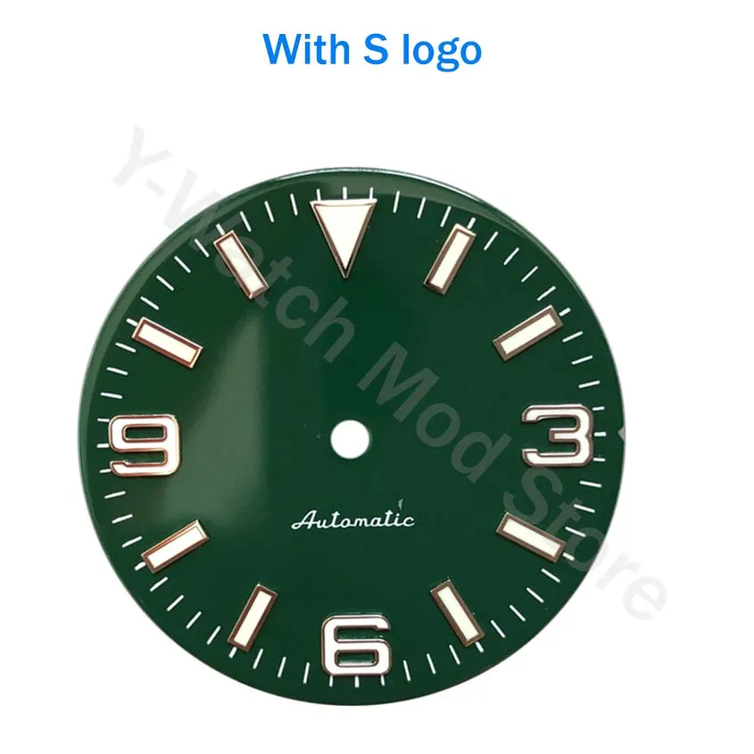 

EXP 369 C3 lume Watch mod green dial Arabic For Skx007 SKX009 abalone Dive watch Turtle NH35 Movement 28.5mm