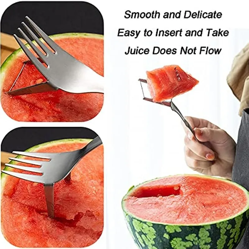 

Watermelon Slicer Cutter , 2-in-1 Watermelon Fork Slicer, Watermelon Cutting Artifact, Stainless Steel Fruit Forks Slicer Knife