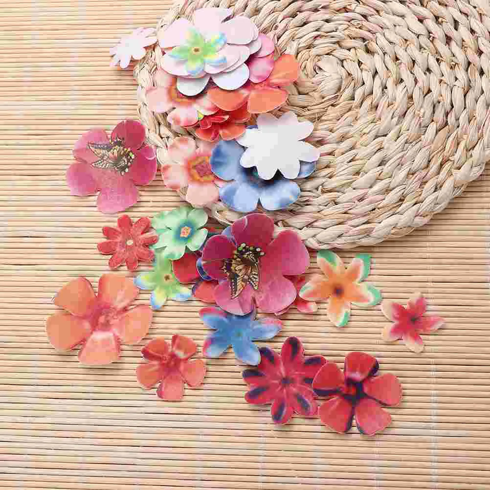 

Flower Cake Edible Paper Topper Decor Cupcake Hawaii Birthday Making Flowers Wafer Sugar Summer Dessert Insert Rice Party