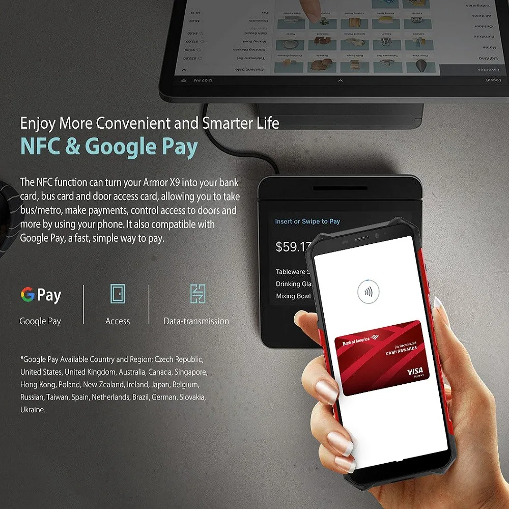 Смартфон Ulefone Armor X9 защищенный водонепроницаемый 5 дюйма 3 + 32 ГБ IP68 NFC 4G LTE - купить