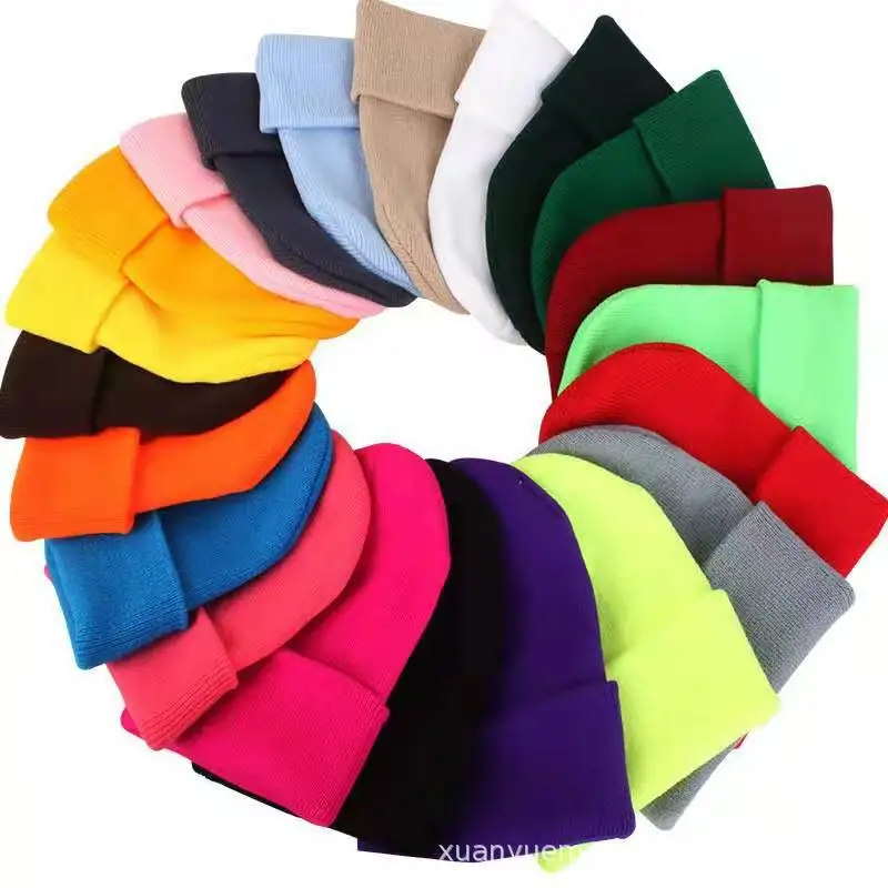 

27 Colors Caps For Men Women Skullies Beanies Knitted Wool Hats Men Winter Knitting Thick Beanie Hat Warm Bonnet Cap Solid