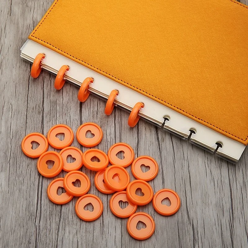 1000PCS 23MM Orange Binding Loose-leaf Mushroom Hole Discs