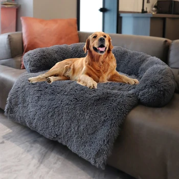 Removable Plush Pet Dog Bed Sofa for Large Dogs House Mat Kennel Winter Warm Cat Bed Pad Washable Dog Cushion Blanket Sofa Cover 1