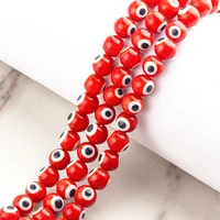 turkish hamsa multicolor evil eye glass spacer beads for women jewelry making diy fashion bracelet necklace round beads