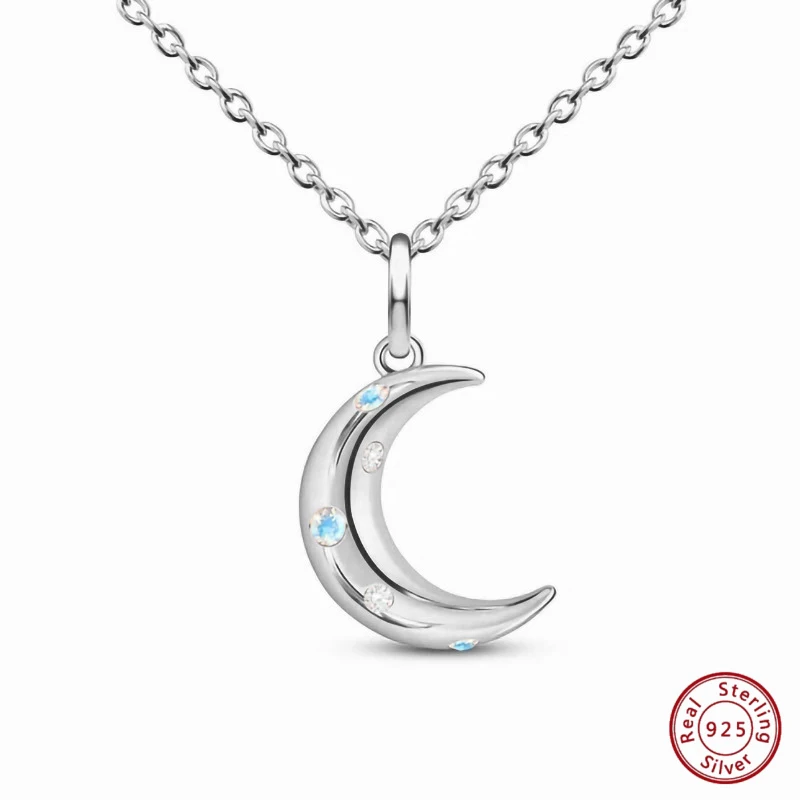 

Элегантное ожерелье из серебра пробы с лунным камнем-изящный кулон с лунным свечением
