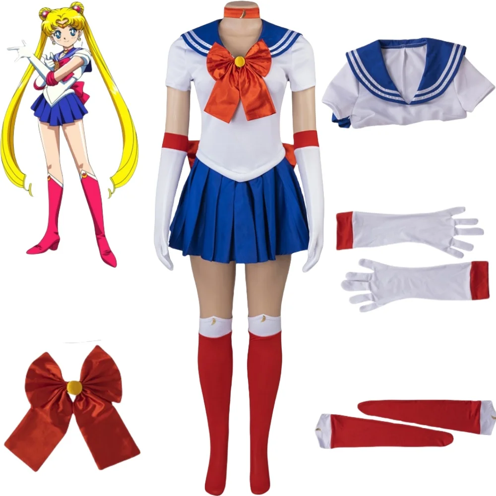 Цукино Усаги костюмы для косплея аниме женское платье униформа костюм Козер