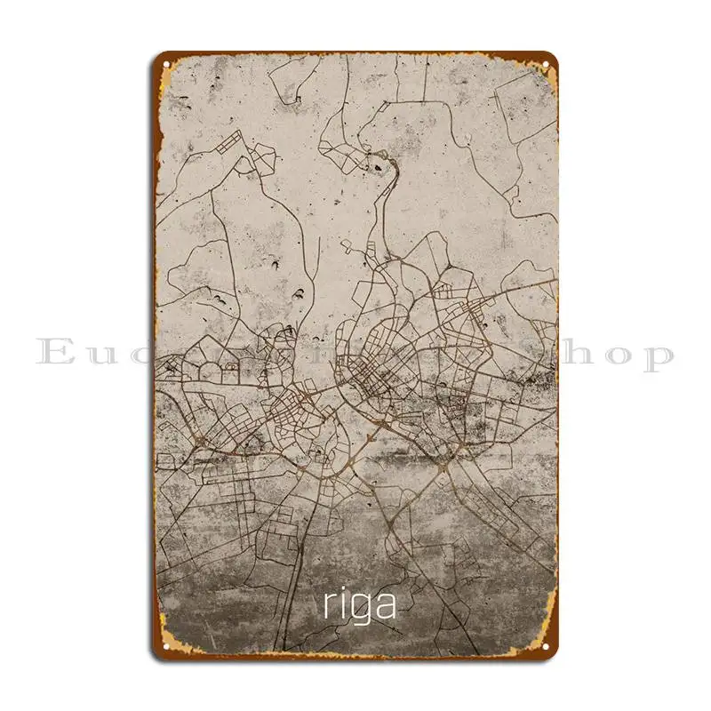 

Рига ржавая уличная карта металлическая табличка Настенный декор стена на заказ Ретро жестяной знак постер