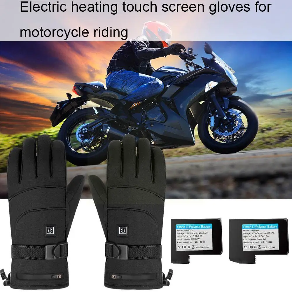 

Winter Warm Riding Gloves Electric Heating Screen Ski Windproof Heated Motorcycle Battery Gloves Cold Waterproof Gloves K6s3
