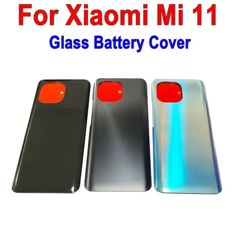 Стеклянная задняя крышка корпуса КОРПУСА аккумуляторная крышка для Xiaomi Mi 11 Mi11 запасные части для ремонта с клейкой наклейкой