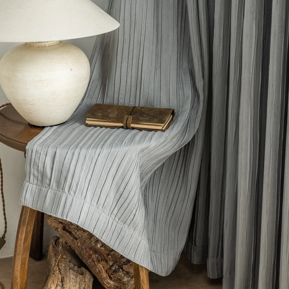 

Heavy Thicken Light Grey Gray Elegant Blackout Curtains for Living Room Drapes Hooks Top Bedroom Kitchen Window Treatment