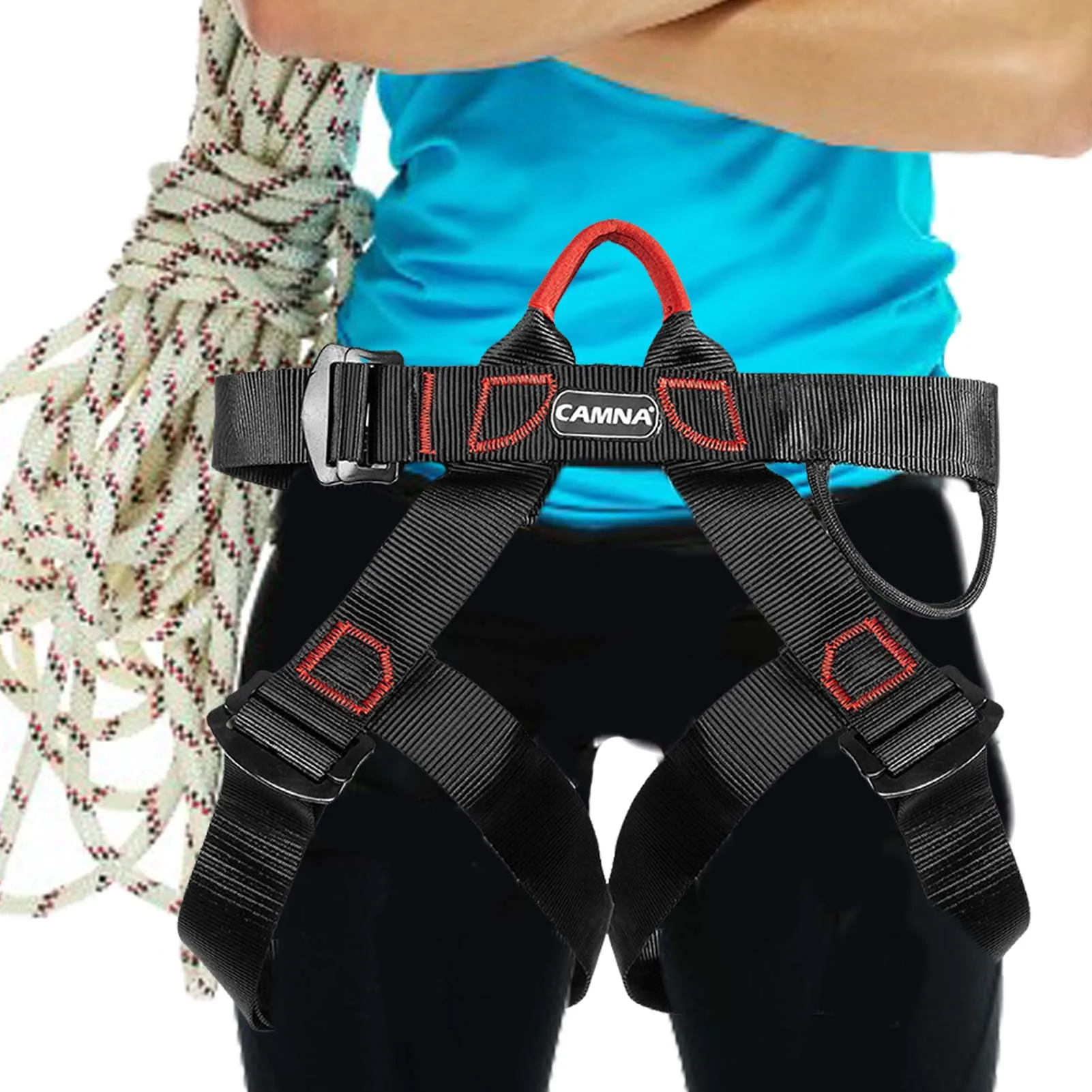 

Rock Climbing Harness Adjustable Anti-Fall Climbing Belts Thickened Wider Half Body Safety Harness For Mountaineering Fire