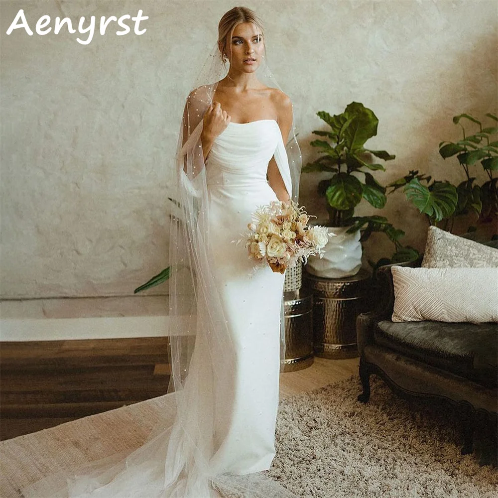 Женское атласное свадебное платье Aenyrst