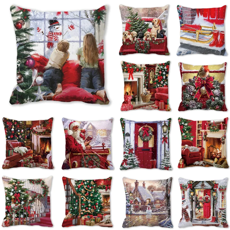

45*45 см чехол для подушки с надписью "Merry Christmas", наволочки для диванной подушки, декоративные наволочки для вечерние, новогодние подарки 2023, ро...