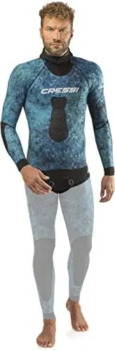 

Wetsuit for Spearfishing - Loading Pad, Knee Protection, Mimetic Pattern - Blue & Green 2.5 & 3.5 mm