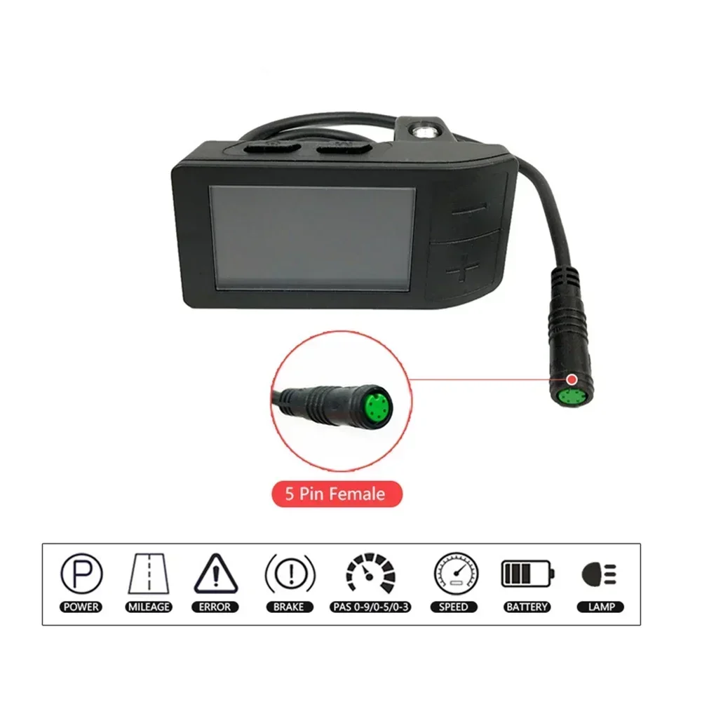 Для Bafang Ebike для BBS01 02 HD Motor 500C Цветной дисплей Улучшенная видимость 24 В/36 В/48 В