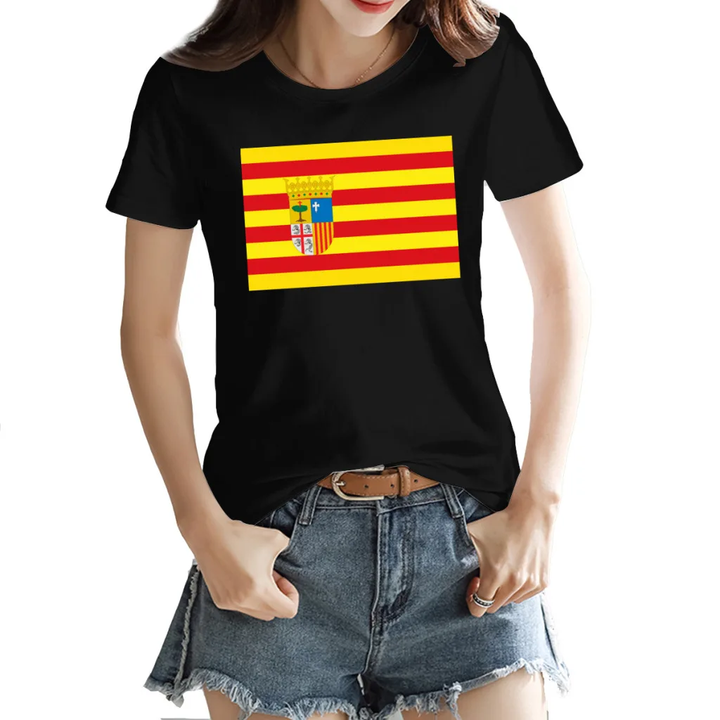 

Flag of Aragon Women's T-shirt Hot Sale Black Humor Graphic Tees Tops European Size